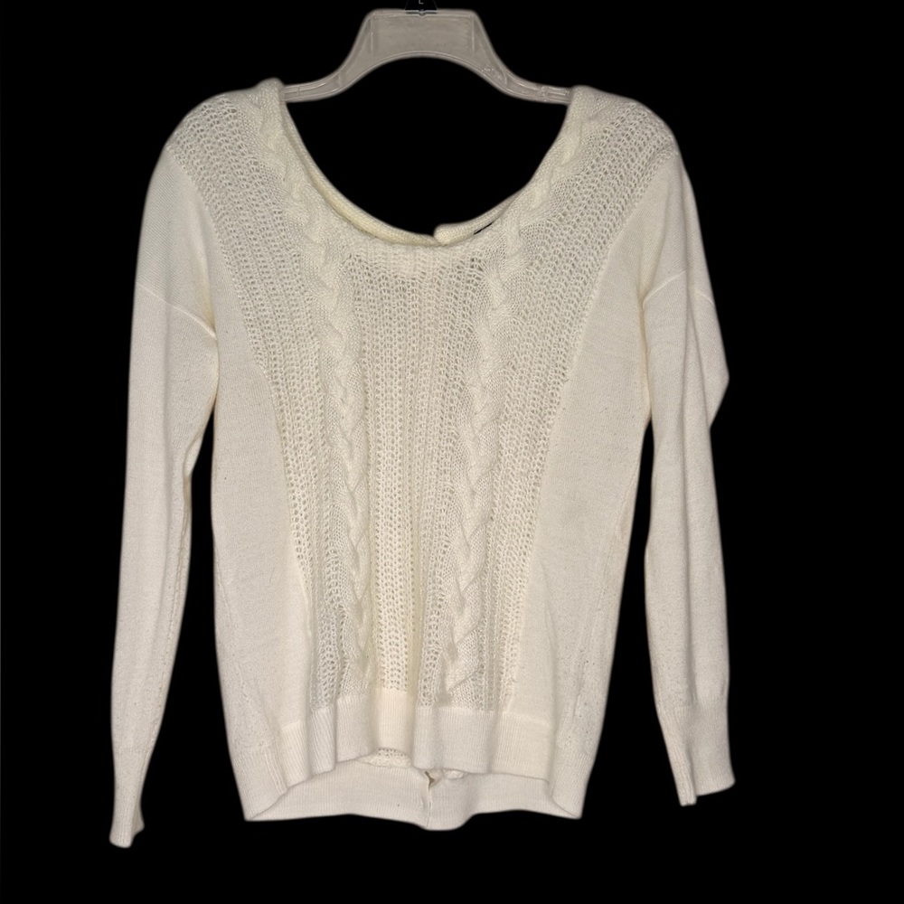 The Limited white delicate sweater back button